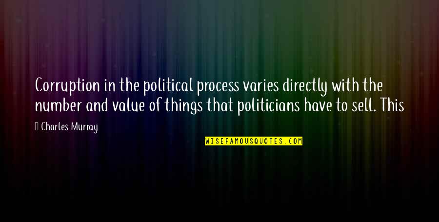 To Sell Quotes By Charles Murray: Corruption in the political process varies directly with To Sell Quotes By Charles Murray: Corruption in the political process varies directly with