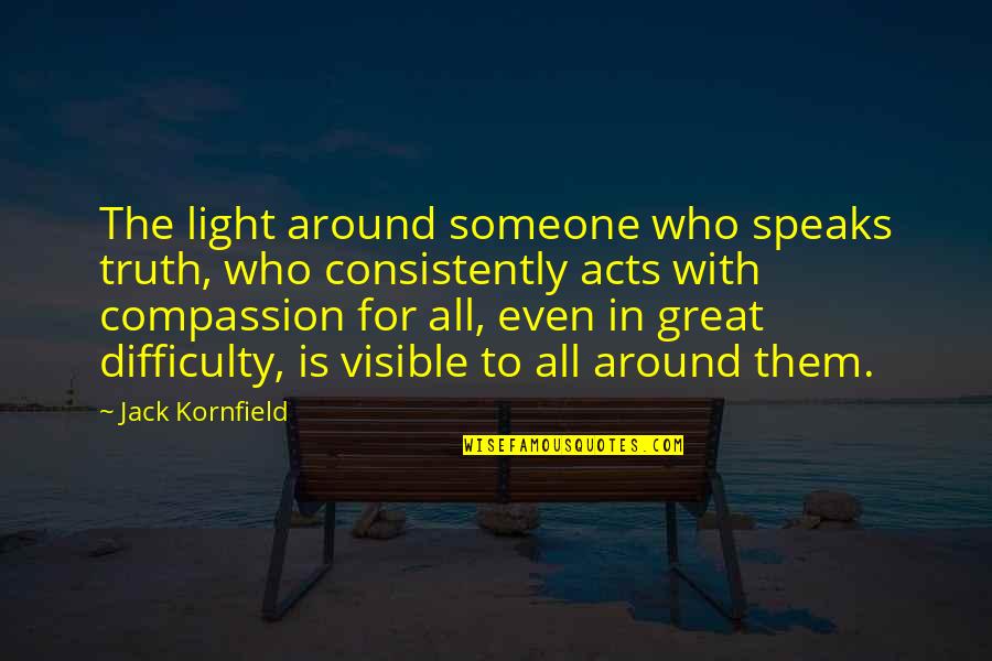 To Show Anger Quotes By Jack Kornfield: The light around someone who speaks truth, who