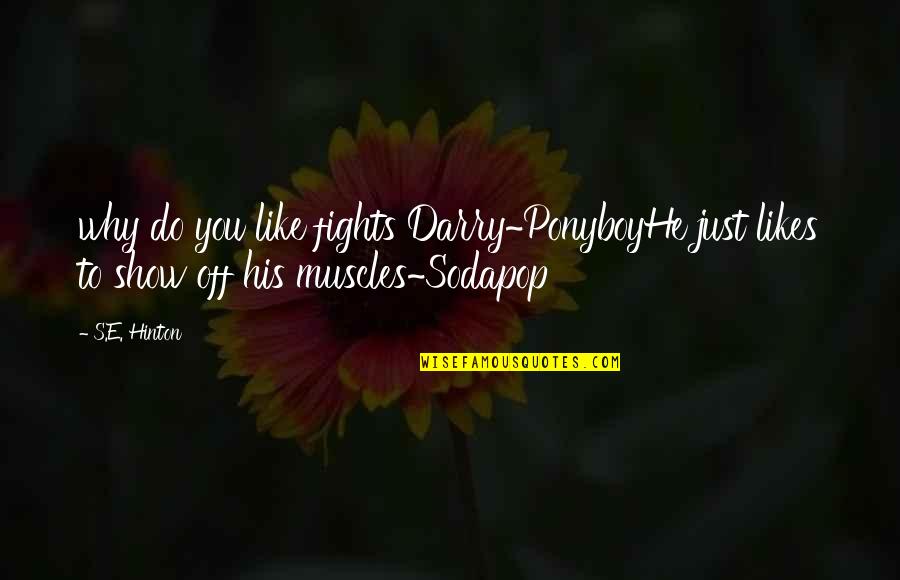 To Show You Quotes By S.E. Hinton: why do you like fights Darry~PonyboyHe just likes