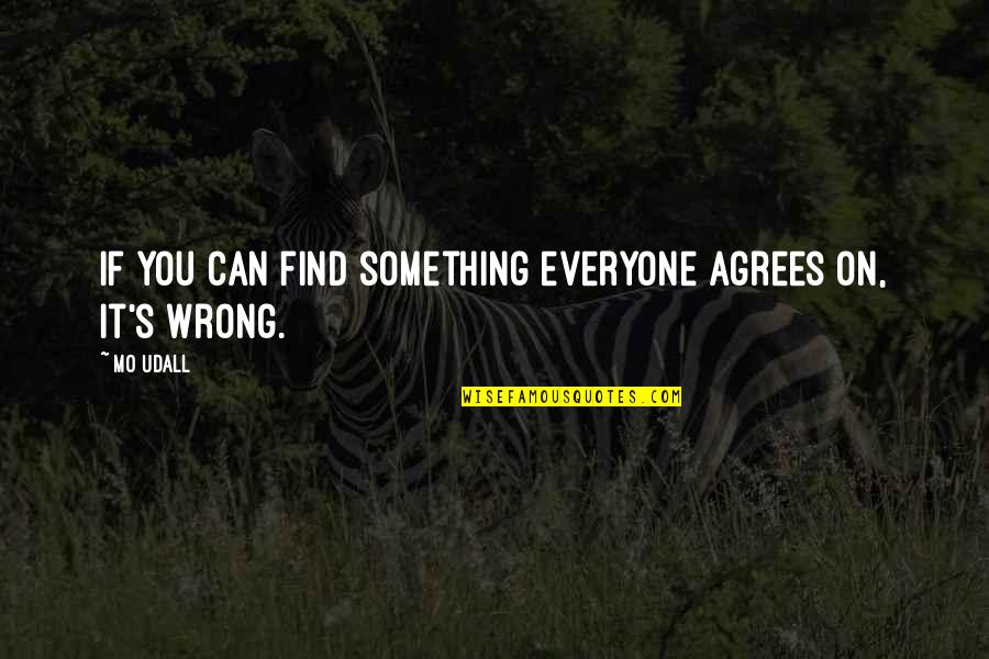 To Stain The Honor Quotes By Mo Udall: If you can find something everyone agrees on,