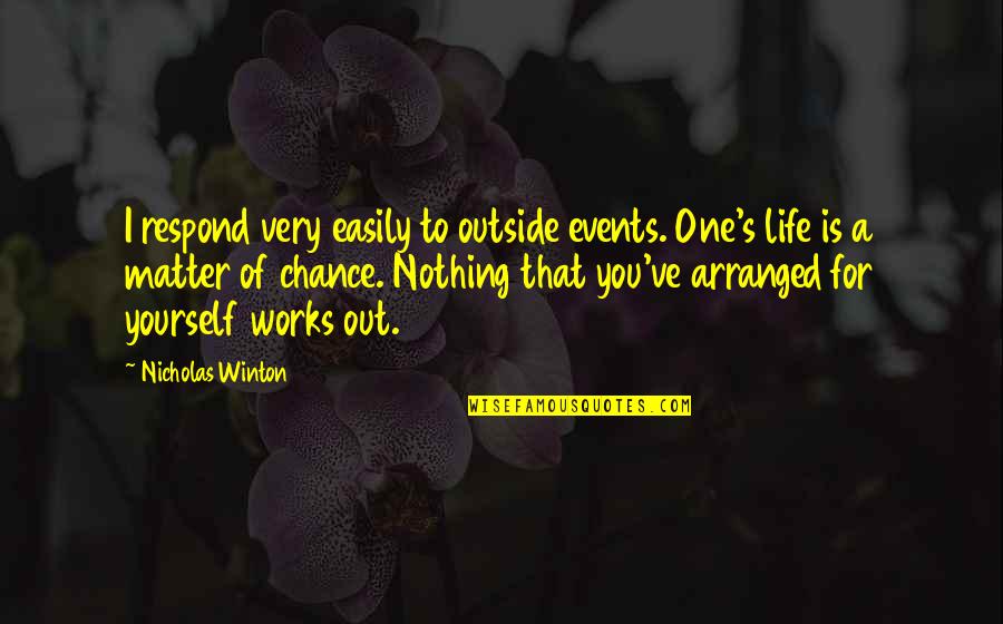 To The Women I Once Loved Quotes By Nicholas Winton: I respond very easily to outside events. One's