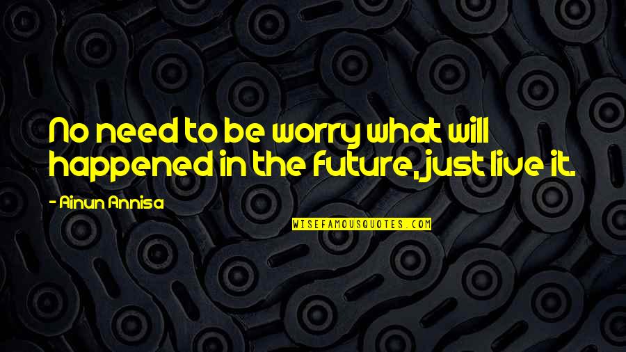To Worry Quotes By Ainun Annisa: No need to be worry what will happened