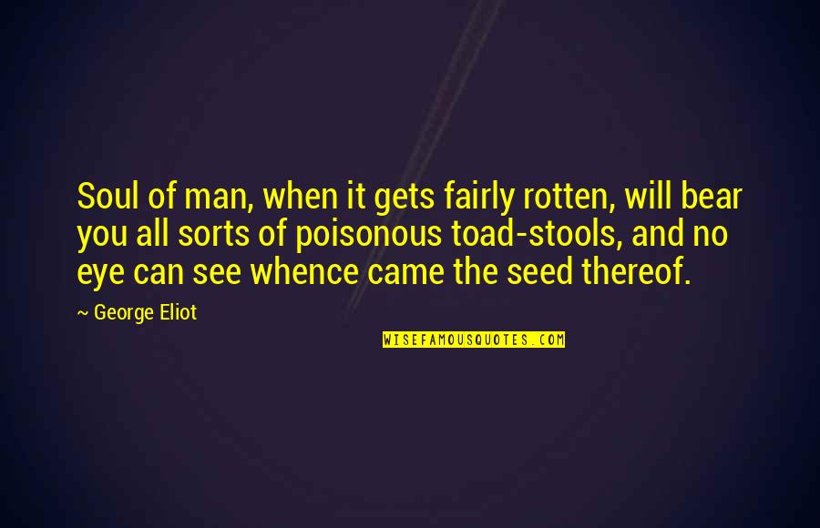 Toad Quotes By George Eliot: Soul of man, when it gets fairly rotten,