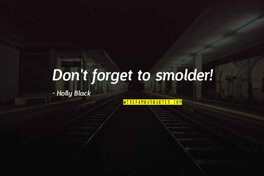 Tobias Schneebaum Quotes By Holly Black: Don't forget to smolder!