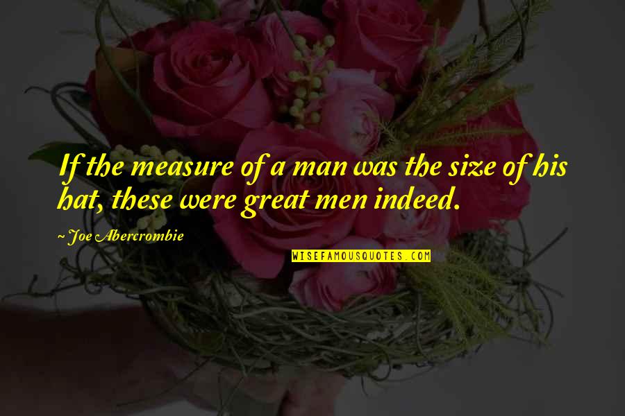 Tobymac Motivational Quotes By Joe Abercrombie: If the measure of a man was the