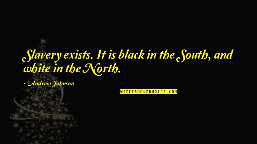 Tocchet Quotes By Andrew Johnson: Slavery exists. It is black in the South, Tocchet Quotes By Andrew Johnson: Slavery exists. It is black in the South,