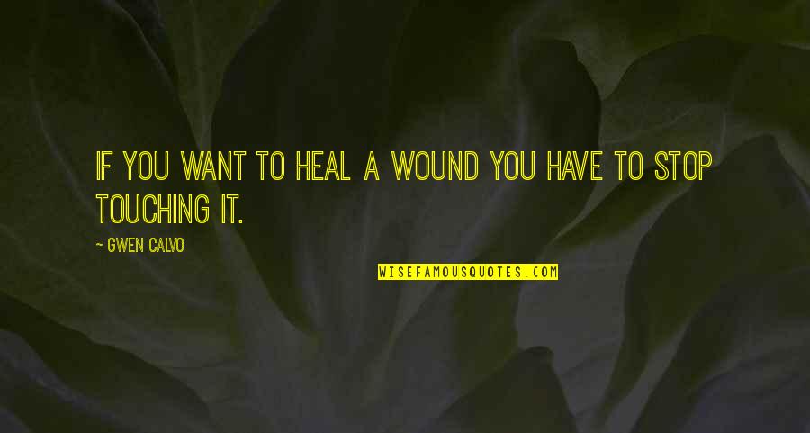 Tocino Mix Quotes By Gwen Calvo: if you want to heal a wound you