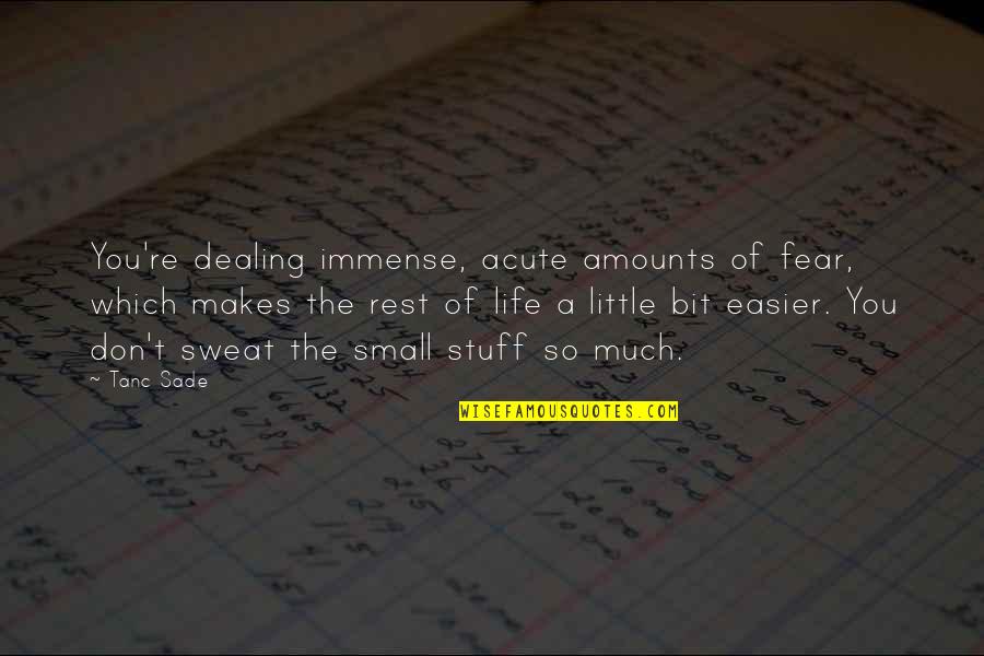 Tocqueville Democracy Quotes By Tanc Sade: You're dealing immense, acute amounts of fear, which Tocqueville Democracy Quotes By Tanc Sade: You're dealing immense, acute amounts of fear, which