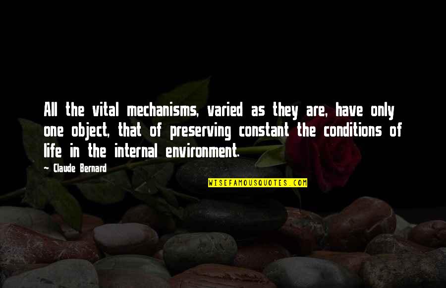 Toczyski Quotes By Claude Bernard: All the vital mechanisms, varied as they are,