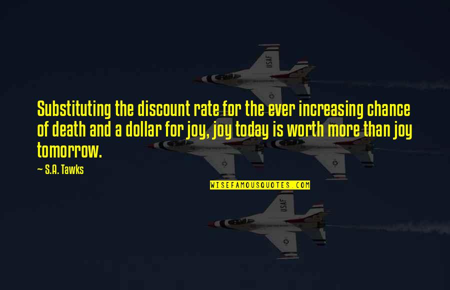 Today Adventure Quotes By S.A. Tawks: Substituting the discount rate for the ever increasing