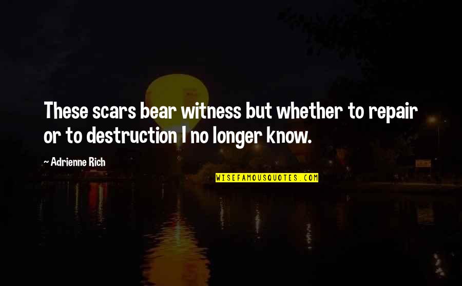 Today At Nbc Quotes By Adrienne Rich: These scars bear witness but whether to repair