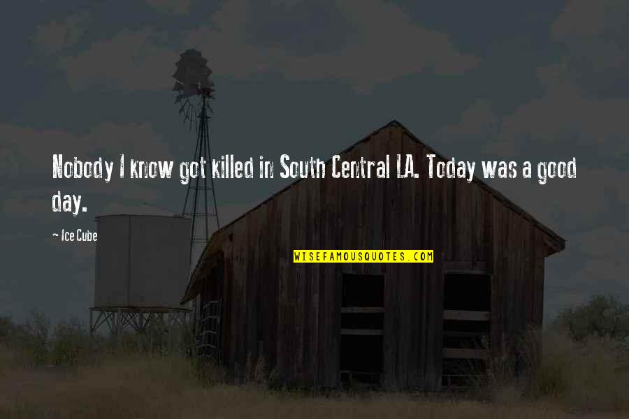 Today Day Quotes By Ice Cube: Nobody I know got killed in South Central