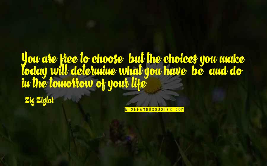 Today I Choose Quotes By Zig Ziglar: You are free to choose, but the choices