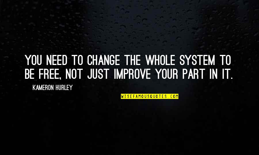 Today I Feel Lonely Quotes By Kameron Hurley: You need to change the whole system to