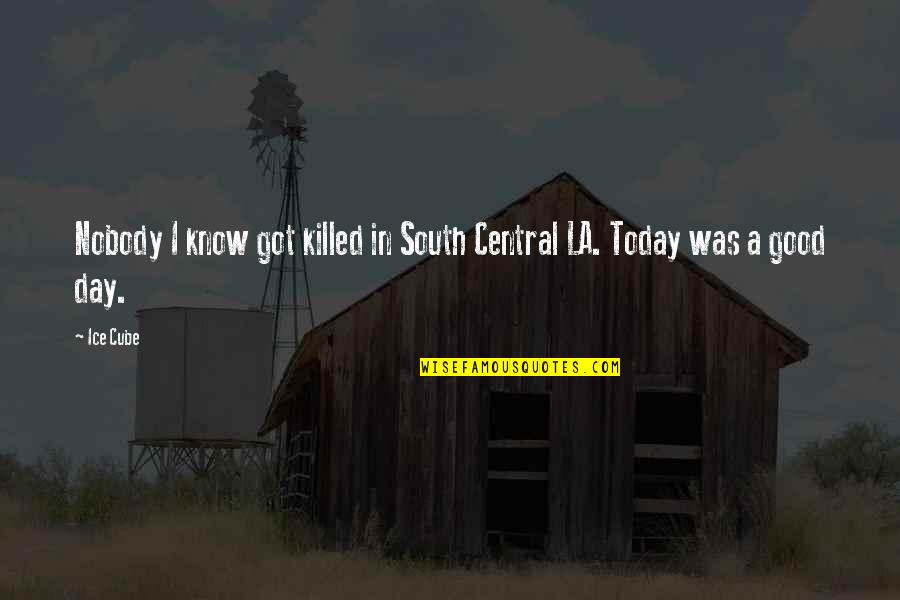 Today Is A Good Day Quotes By Ice Cube: Nobody I know got killed in South Central