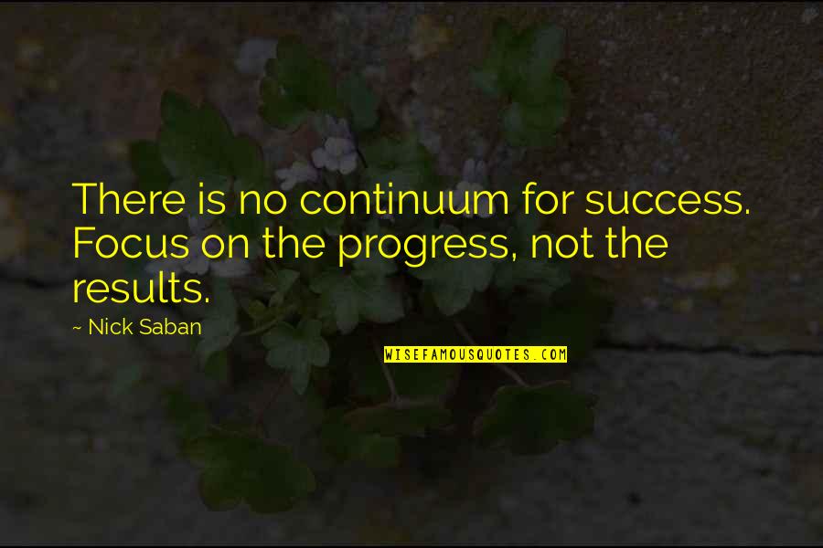 Today Is A Special Day Birthday Quotes By Nick Saban: There is no continuum for success. Focus on