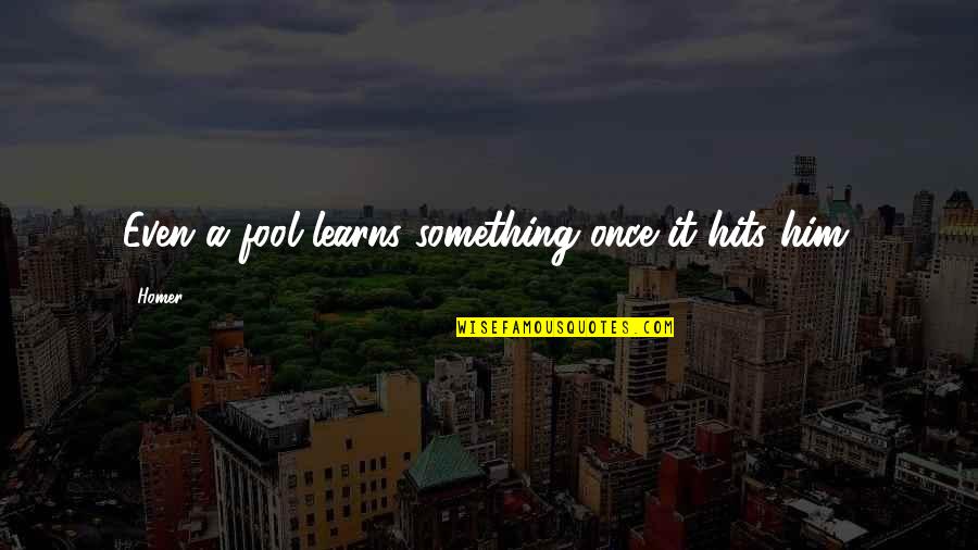 Today Is Most Memorable Day Quotes By Homer: Even a fool learns something once it hits