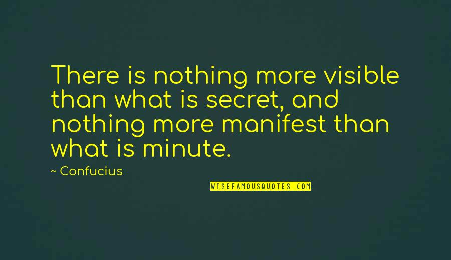 Today Is Not Just Another Day Quotes By Confucius: There is nothing more visible than what is Today Is Not Just Another Day Quotes By Confucius: There is nothing more visible than what is