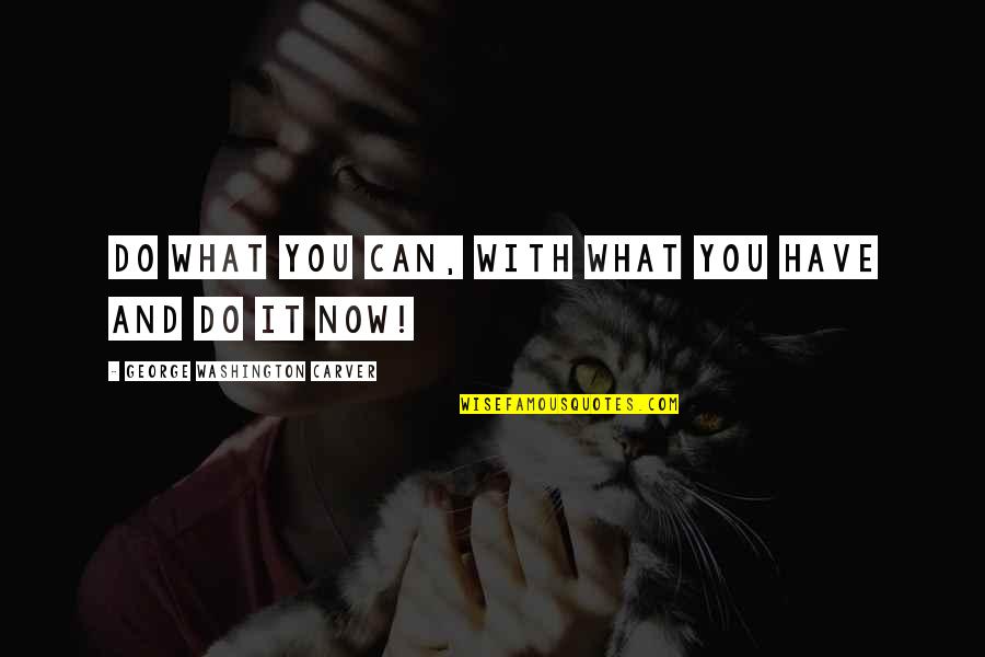 Today Not Tomorrow Quotes By George Washington Carver: Do what you can, with what you have