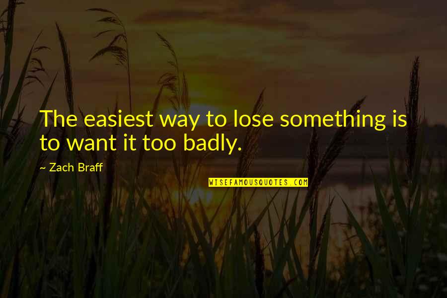 Today Orange Quotes By Zach Braff: The easiest way to lose something is to