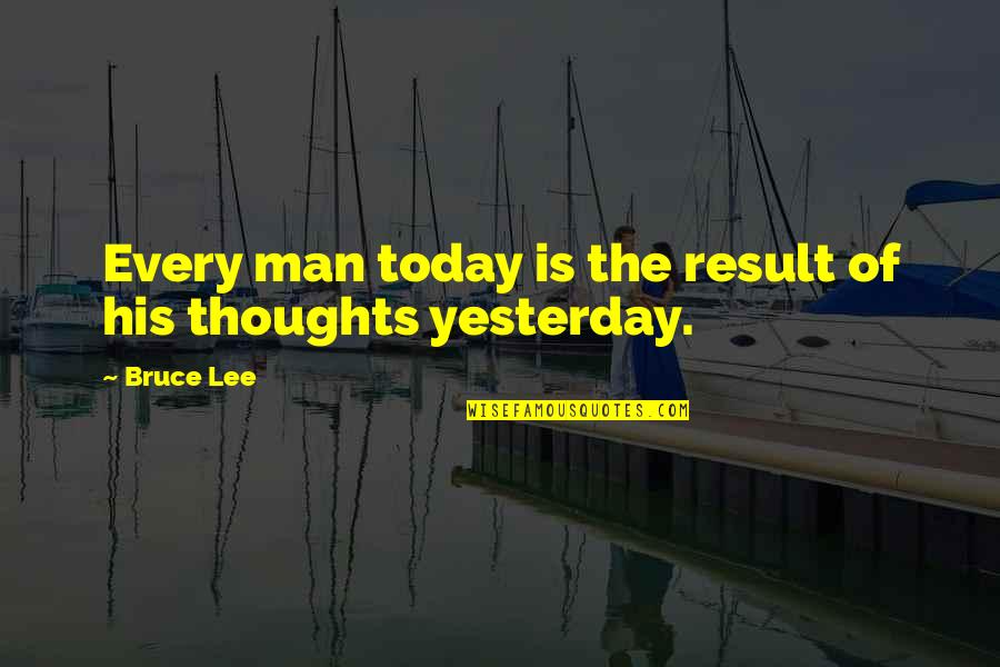 Today Quotes By Bruce Lee: Every man today is the result of his