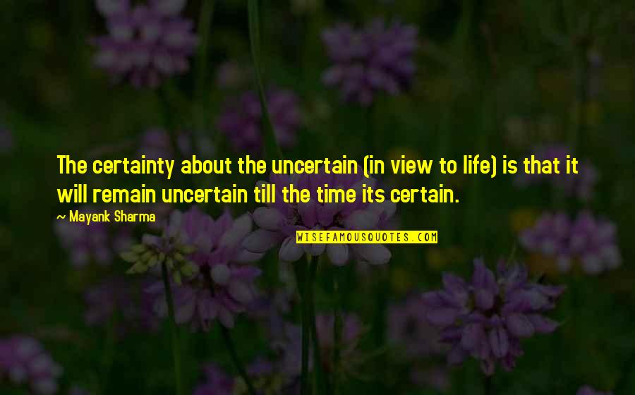 Today The Sun Was Shining Quotes By Mayank Sharma: The certainty about the uncertain (in view to Today The Sun Was Shining Quotes By Mayank Sharma: The certainty about the uncertain (in view to