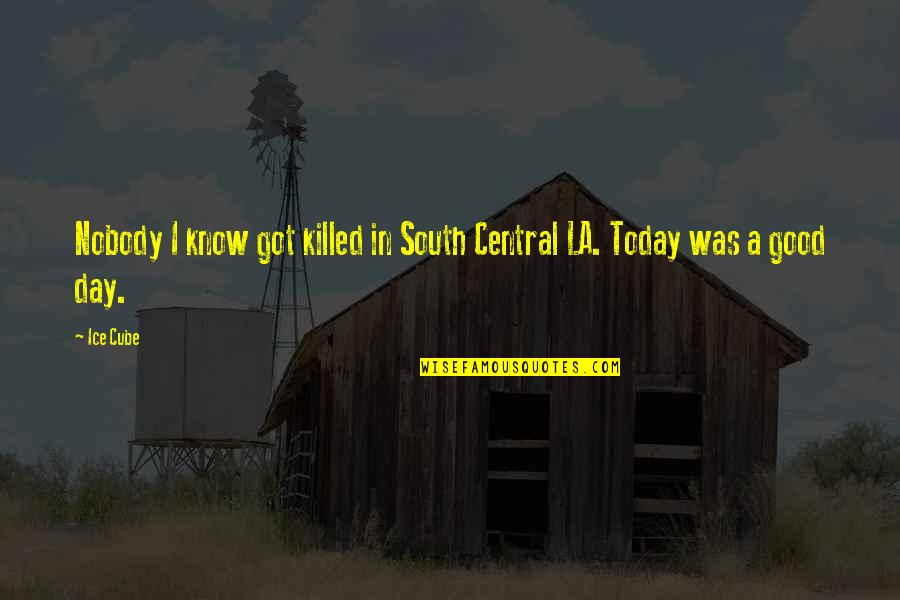 Today Was Not A Good Day Quotes By Ice Cube: Nobody I know got killed in South Central