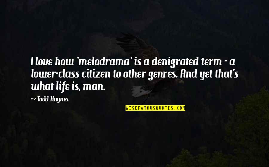 Todd Haynes Quotes By Todd Haynes: I love how 'melodrama' is a denigrated term