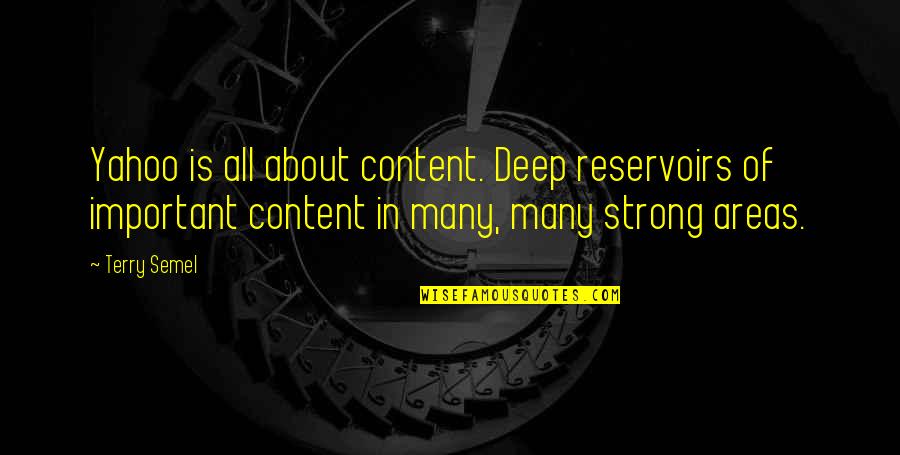 Todd Kashdan Quotes By Terry Semel: Yahoo is all about content. Deep reservoirs of Todd Kashdan Quotes By Terry Semel: Yahoo is all about content. Deep reservoirs of