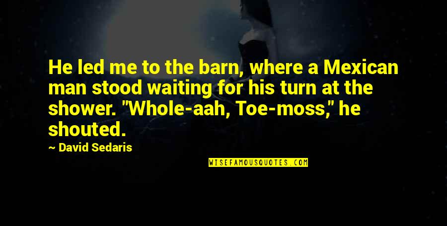 Toe Quotes By David Sedaris: He led me to the barn, where a