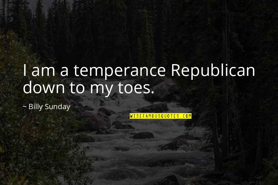 Toes Quotes By Billy Sunday: I am a temperance Republican down to my