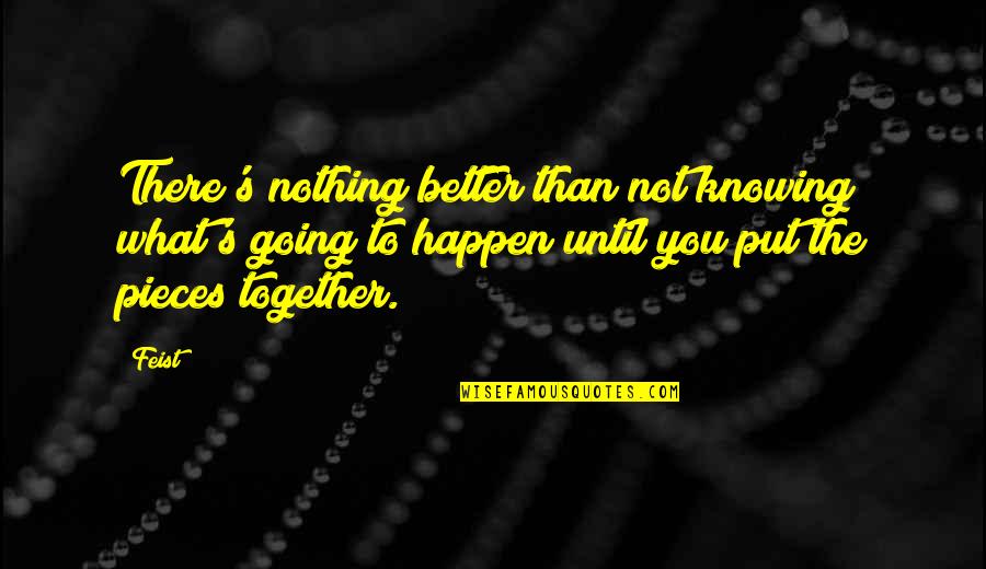 Together Better Quotes By Feist: There's nothing better than not knowing what's going Together Better Quotes By Feist: There's nothing better than not knowing what's going