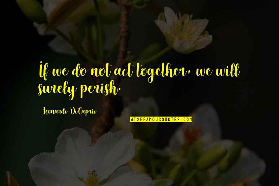 Together We Will Quotes By Leonardo DiCaprio: If we do not act together, we will
