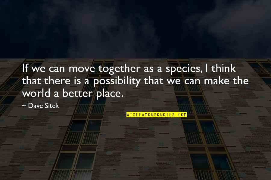 Together Were Better Quotes By Dave Sitek: If we can move together as a species,