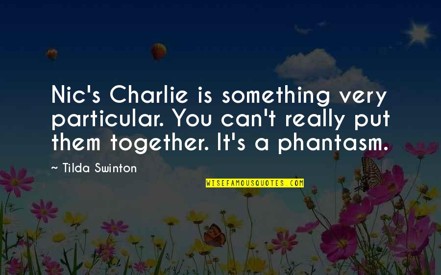 Together You Can Quotes By Tilda Swinton: Nic's Charlie is something very particular. You can't
