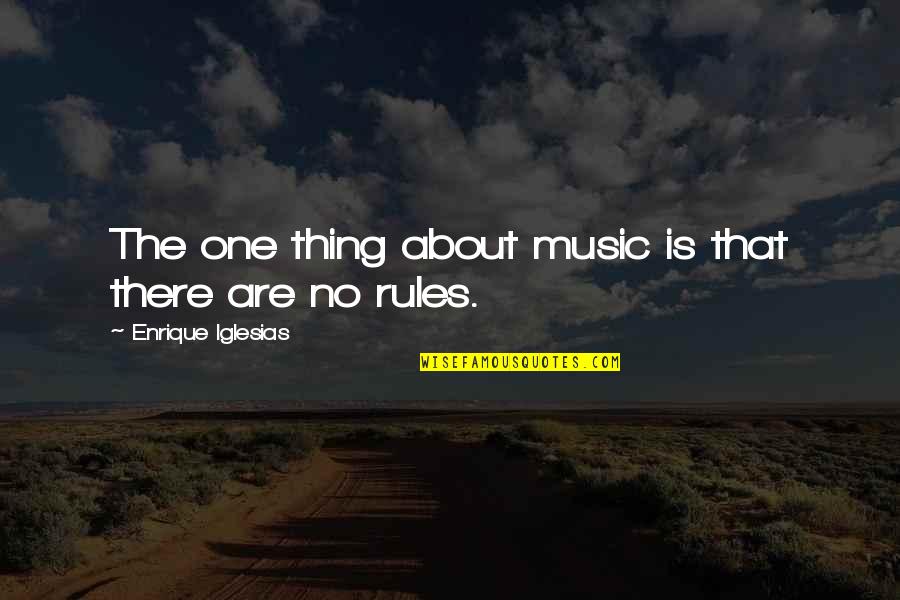 Togethr Quotes By Enrique Iglesias: The one thing about music is that there
