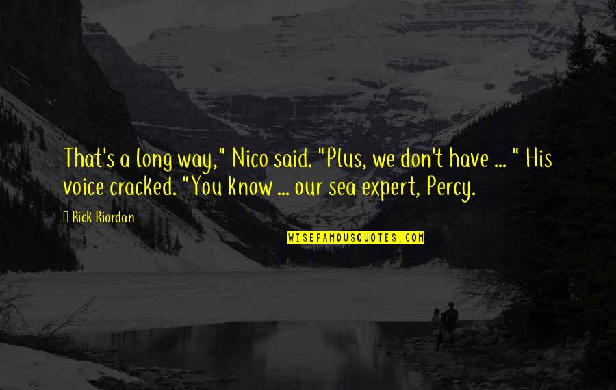 Toher Quotes By Rick Riordan: That's a long way," Nico said. "Plus, we