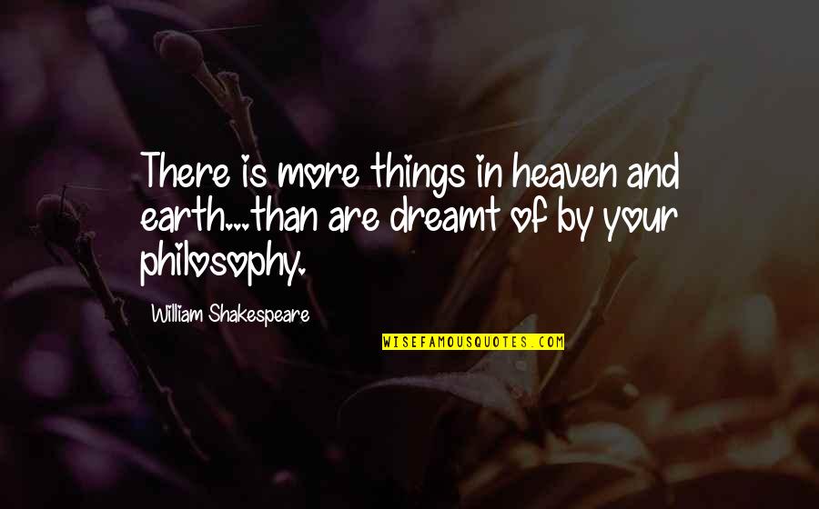 Tohey Quotes By William Shakespeare: There is more things in heaven and earth...than Tohey Quotes By William Shakespeare: There is more things in heaven and earth...than