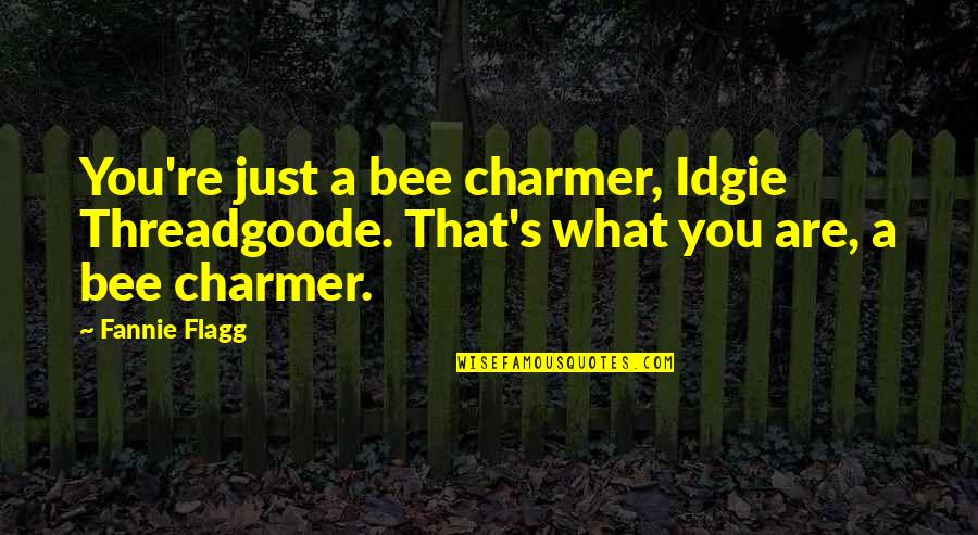 Toidel Quotes By Fannie Flagg: You're just a bee charmer, Idgie Threadgoode. That's