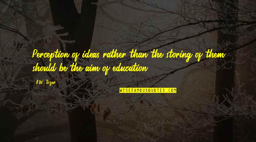 Tolerar Rae Quotes By A.W. Tozer: Perception of ideas rather than the storing of