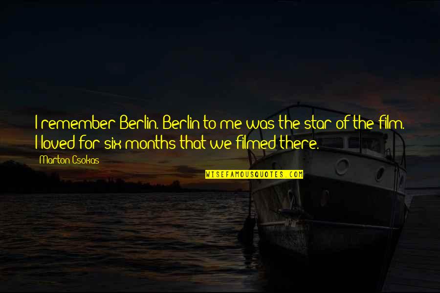 Toliets Quotes By Marton Csokas: I remember Berlin. Berlin to me was the