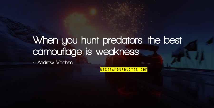 Tolikara Quotes By Andrew Vachss: When you hunt predators, the best camouflage is Tolikara Quotes By Andrew Vachss: When you hunt predators, the best camouflage is