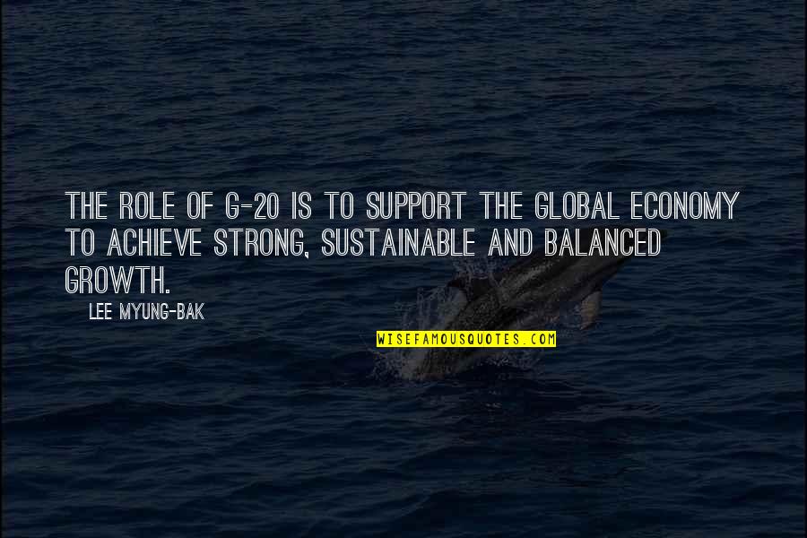 Tolikara Quotes By Lee Myung-bak: The role of G-20 is to support the