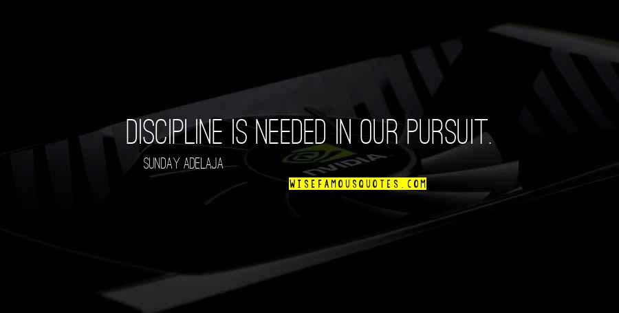 Tollington Pub Quotes By Sunday Adelaja: Discipline is needed in our pursuit.
