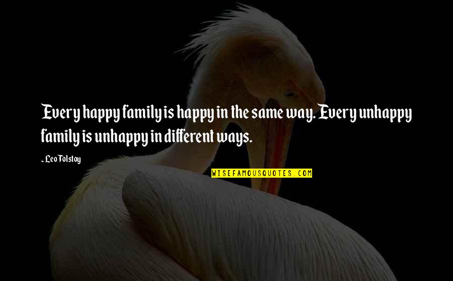 Tolstoy Unhappy Quotes By Leo Tolstoy: Every happy family is happy in the same