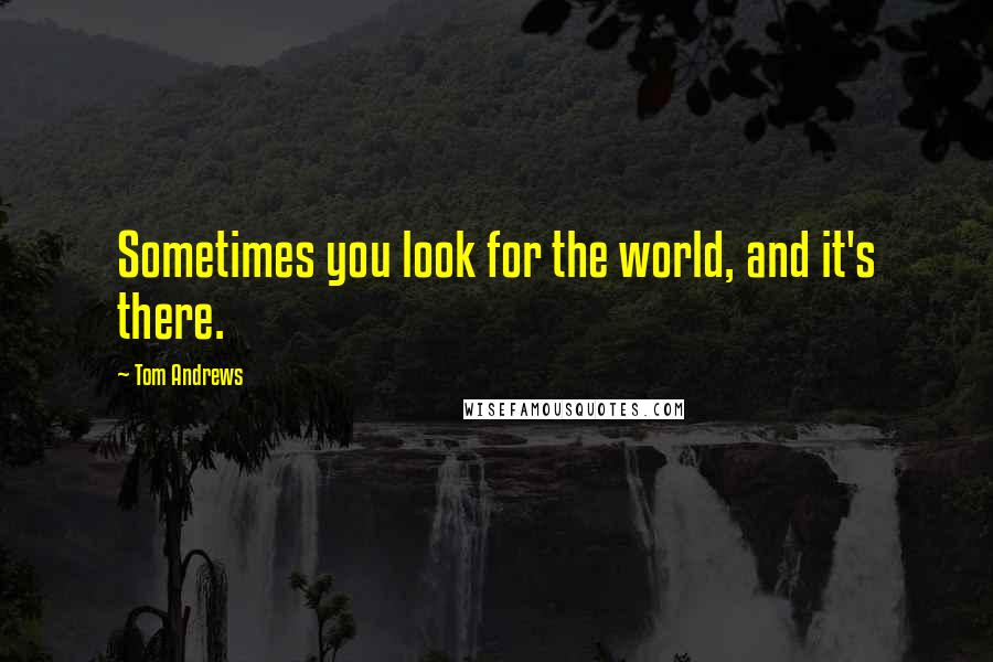 Tom Andrews quotes: Sometimes you look for the world, and it's there.