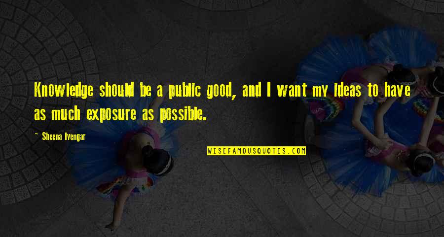 Tom Brady Bucs Quotes By Sheena Iyengar: Knowledge should be a public good, and I