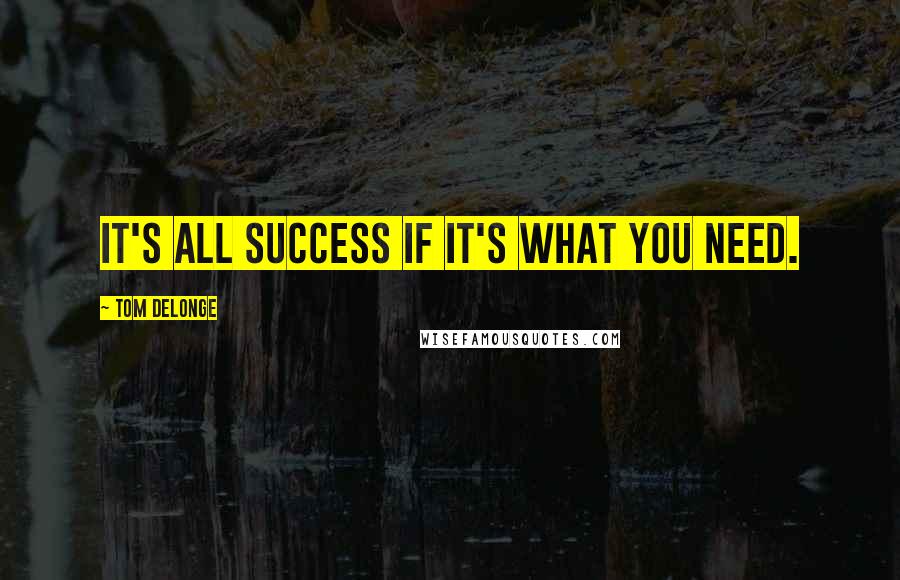 Tom DeLonge quotes: It's all success if it's what you need.