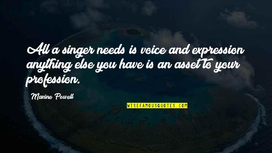 Tom Delonge Song Quotes By Maxine Powell: All a singer needs is voice and expression