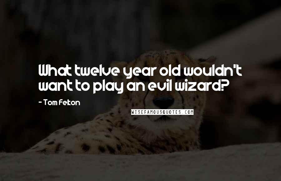 Tom Felton quotes: What twelve year old wouldn't want to play an evil wizard?